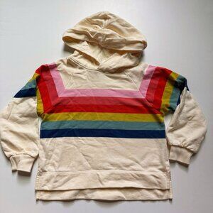 Hanna Andersson Girl Rainbow Stripe Hoodie 6-7 years EUC